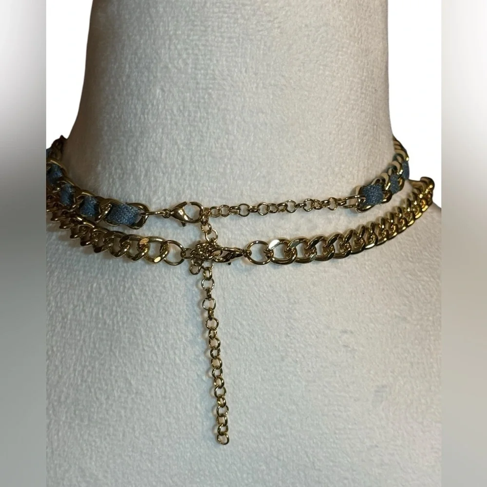 Mia Gold Tone Chain Necklace Set
